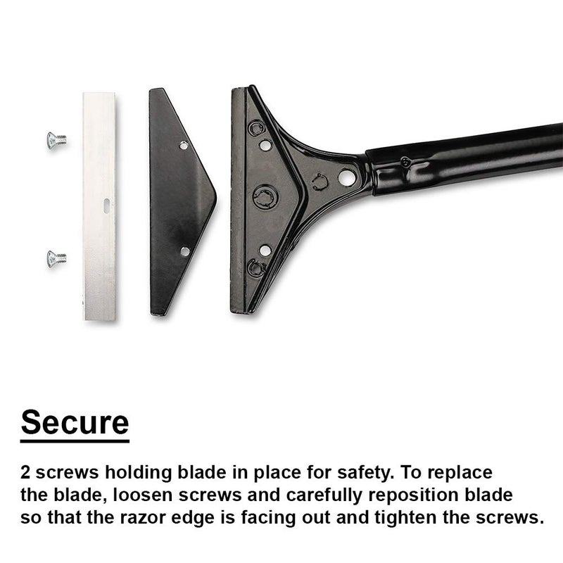 WEUPE Razor Blade Scraper, 4-inch Heavy Duty Long-Handle Scraper for Wallpaper, Paint, Floor, Tile and Windows, Rubber Grip, Made in USA - Image 4